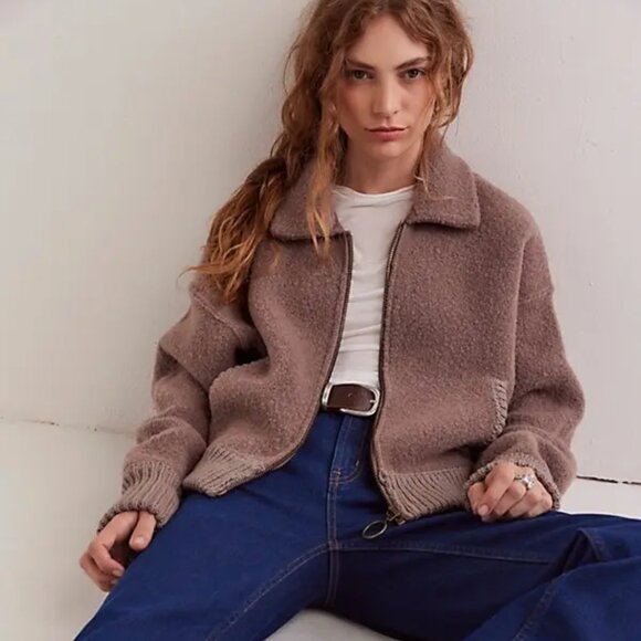 new WE THE FREE always $200 sweater coat in leafless L large - Picture 1 of 3